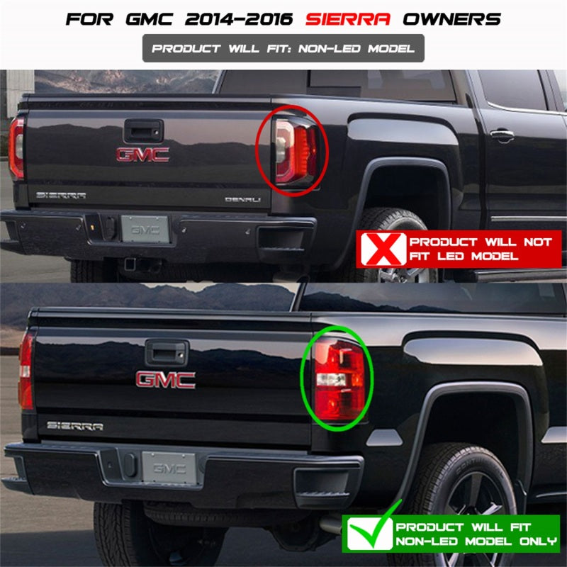 Spyder GMC Sierra 14-16 LED Tail Lights Black ALT-YD-GS14-LBLED-BK - eliteracefab.com