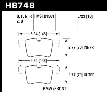 Hawk Performance DTC-70 Front Brake Pads - HB748U.723 Hawk Performance