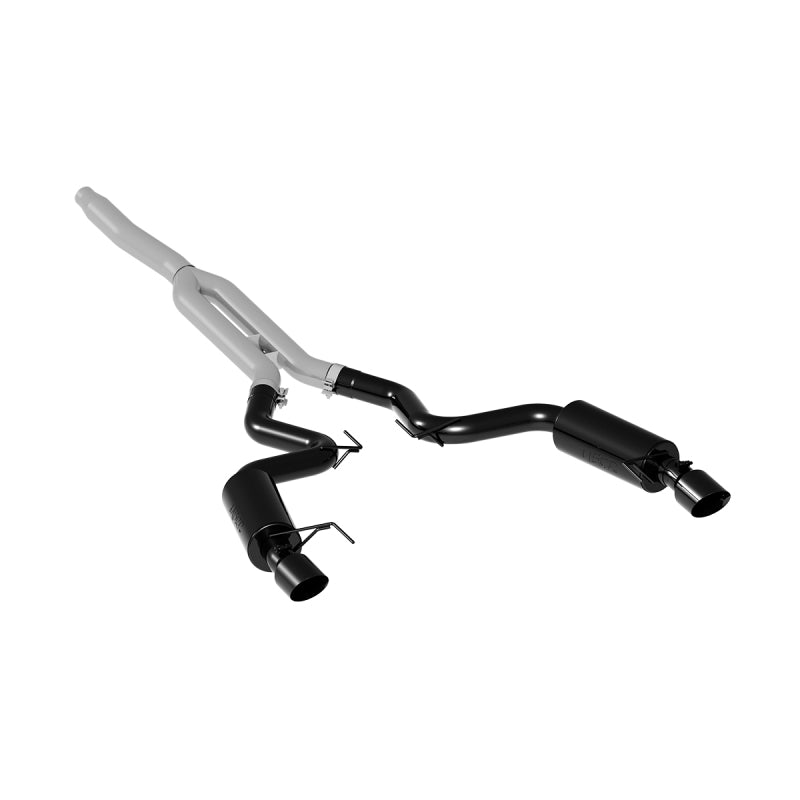 MBRP 15-18 Ford Mustang EcoBoost 2.3L Black 3in Cat Back Dual Split Rear Exit (Street Version) - eliteracefab.com