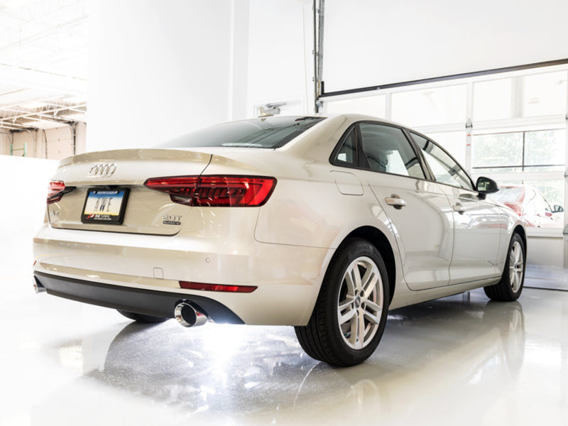 AWE Tuning Audi B9 A4 SwitchPath Exhaust Dual Outlet - Chrome Silver Tips (Includes DP and Remote) AWE Tuning