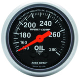 AutoMeter GAUGE; OIL TEMP; 2 1/16in.; 140-280deg.F; MECHANICAL; SPORT-COMP