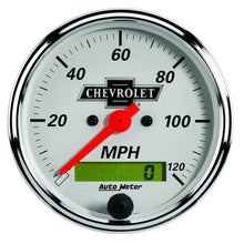 Load image into Gallery viewer, AutoMeter Gauge Speedo 3-1/8in. 120MPH Elec Prog W/ Lcd Odo Chevrolet Heritage Bowtie