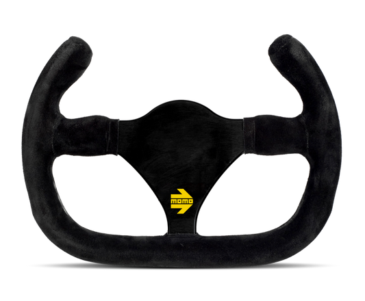 Momo MOD27/C Steering Wheel 270 mm - Black Suede/Black Spokes - eliteracefab.com