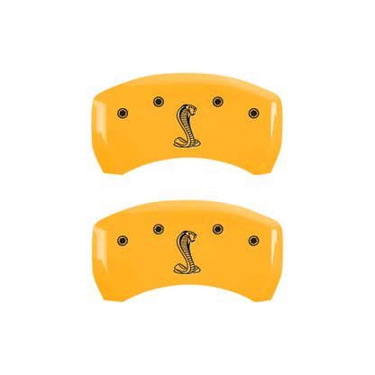 MGP 4 Caliper Covers Engraved Front & Rear Oval Logo/Ford Yellow Finish Black Char 2008 Ford F-150 MGP