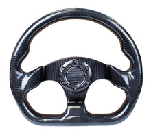 Load image into Gallery viewer, NRG Carbon Fiber Steering Wheel 320mm Flat Bottom Shinny Black Light Tone - eliteracefab.com