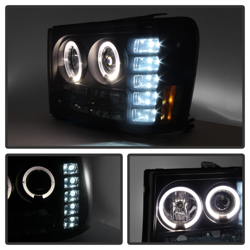 Spyder GMC Sierra 1500/2500 07-13 Projector Headlights LED Halo- LED Blk Smke PRO-YD-GS07-HL-BSM - eliteracefab.com