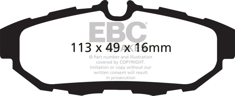 EBC 10-14 Ford Mustang 3.7 Redstuff Rear Brake Pads - eliteracefab.com