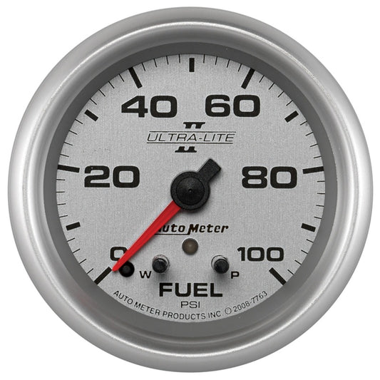 Autometer Ultra-Lite II 2 5/8in 0-100 PSI Full Sweep Electronic Fuel Pressure Gauge 7763
