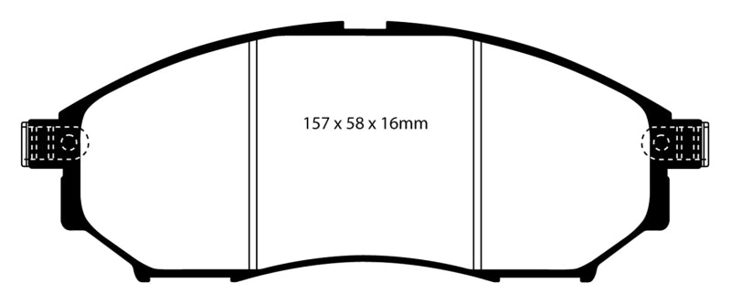 EBC 06-09 Infiniti FX35 3.5 Greenstuff Front Brake Pads - eliteracefab.com
