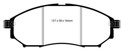 EBC 06-09 Infiniti FX35 3.5 Greenstuff Front Brake Pads - eliteracefab.com