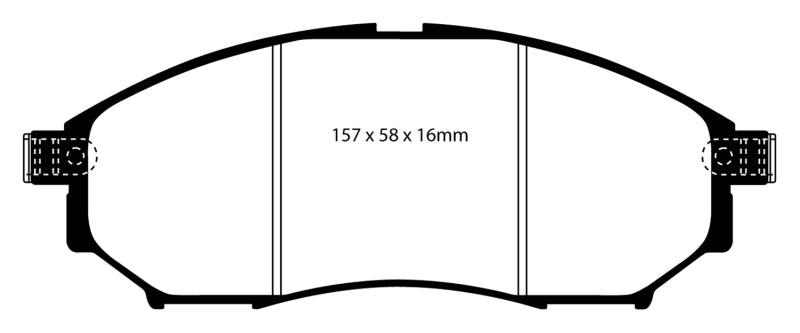 EBC 06-09 Infiniti FX35 3.5 Greenstuff Front Brake Pads - eliteracefab.com