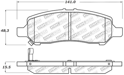 StopTech Performance Rear Brake Pads 13-14 Dodge Dart/Jeep Cherokee - eliteracefab.com