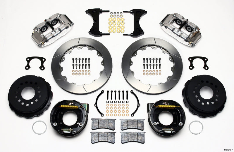 Wilwood Narrow Superlite 4R Rear P-Brk Kit 12.88in Polished Big Ford New Style 2.50in Offset Wilwood