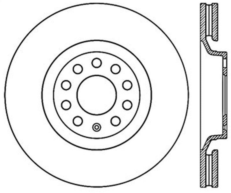 StopTech 01-09 Audi A4 Sport Slotted & Drilled Front Left Cyro Rotor Stoptech