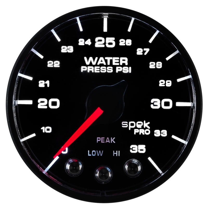 Autometer Spek-Pro - Nascar 2-1/16in Water Press 0- 35 psi Bfb Sp