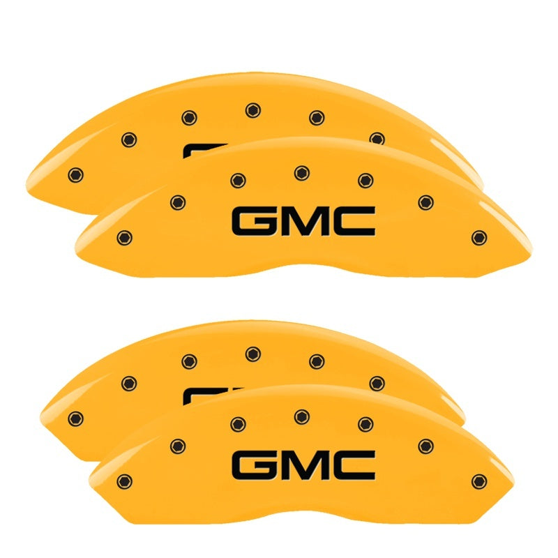 MGP 4 Caliper Covers Engraved F & R Gm Style/Hybrid Yellow Finish Black Char 2002 GMC Sierra 1500 MGP