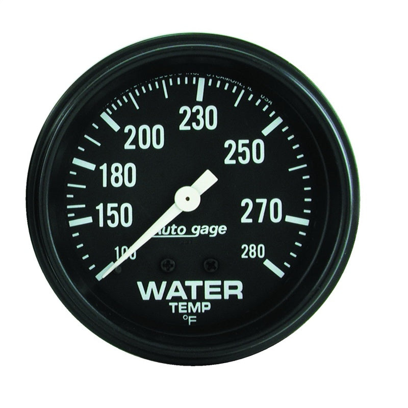 Autometer AutoGage 2 5/8in Mechanical 100-280 Deg Water Temp Gauge - Black 2313