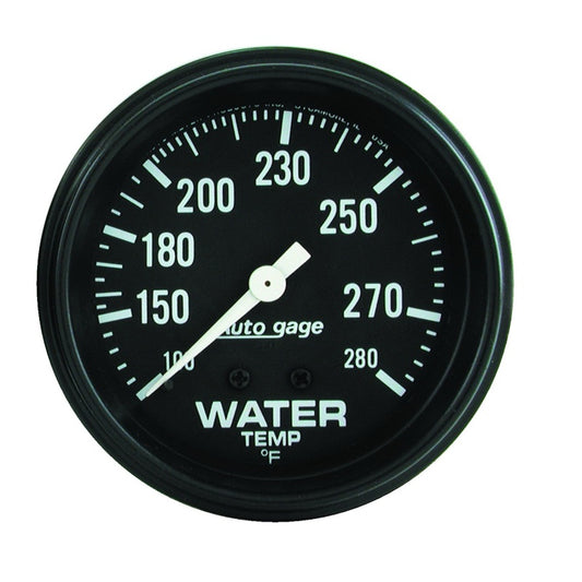 Autometer AutoGage 2 5/8in Mechanical 100-280 Deg Water Temp Gauge - Black 2313