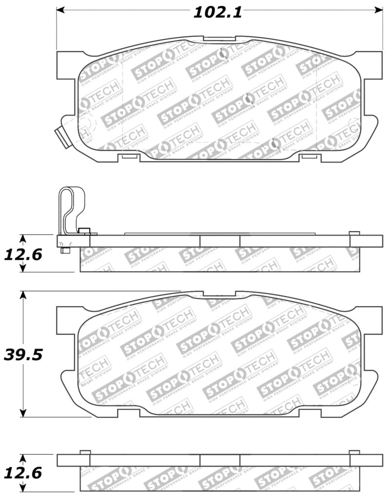 STOPTECH PERFORMANCE 01-05 MIATA W/ SPORT SUSPENSION REAR BRAKE PADS D891, 309.08910 - eliteracefab.com