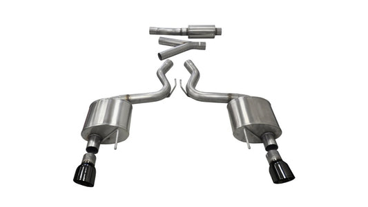 Corsa 15-16 Ford Mustang EcoBoost 2.3T Sport 3in Cat-Back Dual Rear Exit Black Tips CORSA Performance