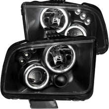 Load image into Gallery viewer, ANZO USA Ford Mustang Projector Headlights W/ Halo Black; 2005-2009 - eliteracefab.com