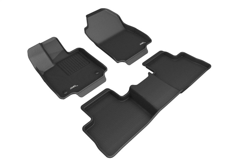 3D MAXpider 2019-2020 Toyota RAV4 Gasoline Kagu 1st & 2nd Row Floormats - Black 3D MAXpider