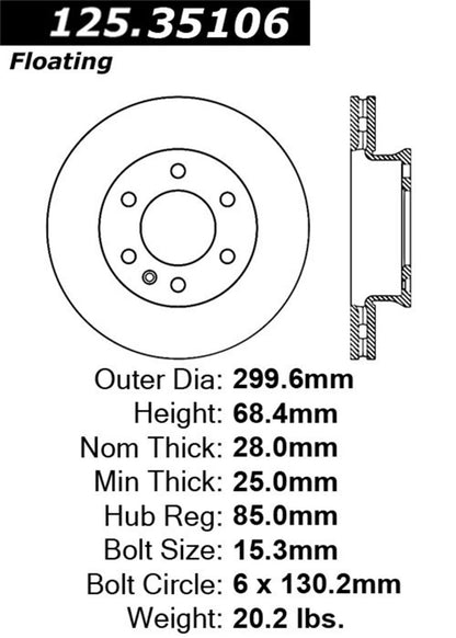 Stoptech 07-09 Dodge Sprinter Front Premium High Carbon Cryo Brake Rotor Stoptech