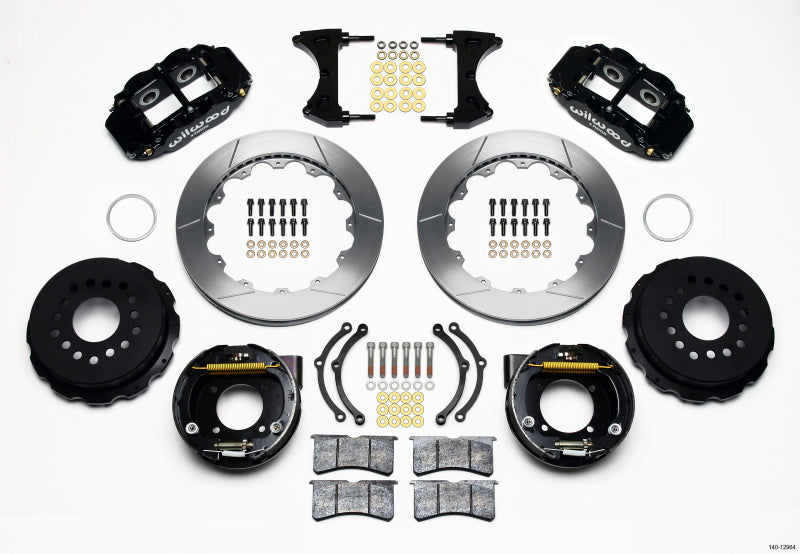 Wilwood Narrow Superlite 4R Rear P-Brk Kit 12.88in Chevy 12 Bolt w/ C-Clips Wilwood