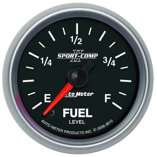 Autometer Sport-Comp II 52mm 0-280 ohms Programmable Electronic Fuel Level Gauge 3610