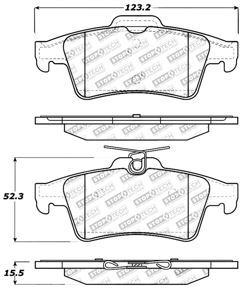 STOPTECH PERFORMANCE 07-09 MAZDASPEED3 / 06-07 MAZDASPEED6 / 06-07 MAZDA3 REAR BRAKE PADS, 309.10950 - eliteracefab.com