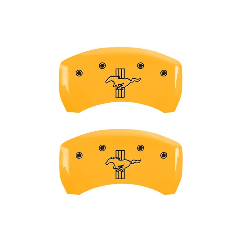 MGP Rear set 2 Caliper Covers Engraved Rear S197/Bar & Pony Yellow finish black ch MGP