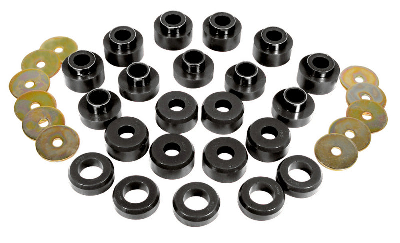 Prothane 97+ Jeep TJ Body Mount Kit - Black - eliteracefab.com