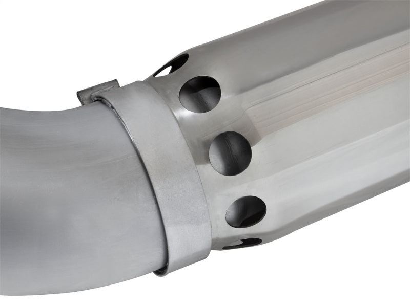 aFe Atlas Exhaust 5in DPF-Back Aluminized Steel w/ Polished Tips 16-17 GM Diesel Truck V8-6.6L (td) aFe