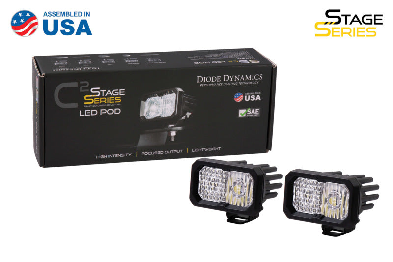 Diode Dynamics Stage Series 2 In LED Pod Sport - White Spot Standard RBL (Pair)