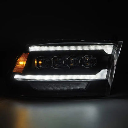 AlphaRex 880555 09-18 Dodge Ram 2500 NOVA LED Proj Headlights Plank Style Design Black w/ Activation Light AlphaRex