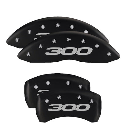 MGP 4 Caliper Covers Engraved Front & Rear Style 1/Chrysler Wing Black finish silver ch MGP