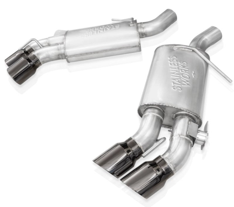 Stainless Works 16-21 Camaro SS 3in Redline SW Connect Axle Back w/Valve - 4in Quad Black Tips Stainless Works