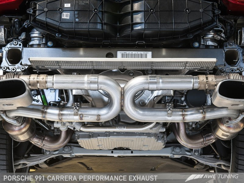 AWE Tuning 991 Carrera Performance Exhaust - Use Stock Tips - eliteracefab.com