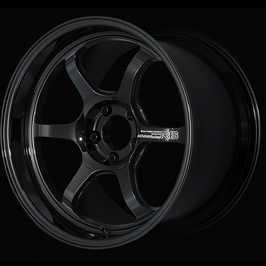 ADVAN Racing R6 18x10 +24 5x114.3 Wheel - Titanium Black - YA68K24ETB