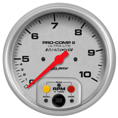 Autometer Ultra-Lite 5 inch 10K RPM In Dash Dual Range w/ Memory Tachometer 4499