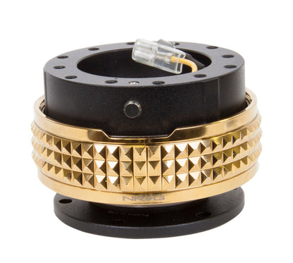 NRG Quick Release Kit - Pyramid Edition - Black Body / Chrome Gold Pyramid Ring - eliteracefab.com