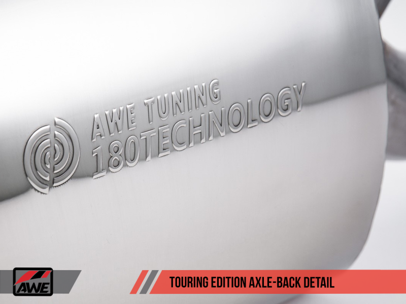 AWE Tuning BMW F3X 28i / 30i Touring Edition Axle-Back Exhaust Single Side - 80mm Silver Tips - eliteracefab.com