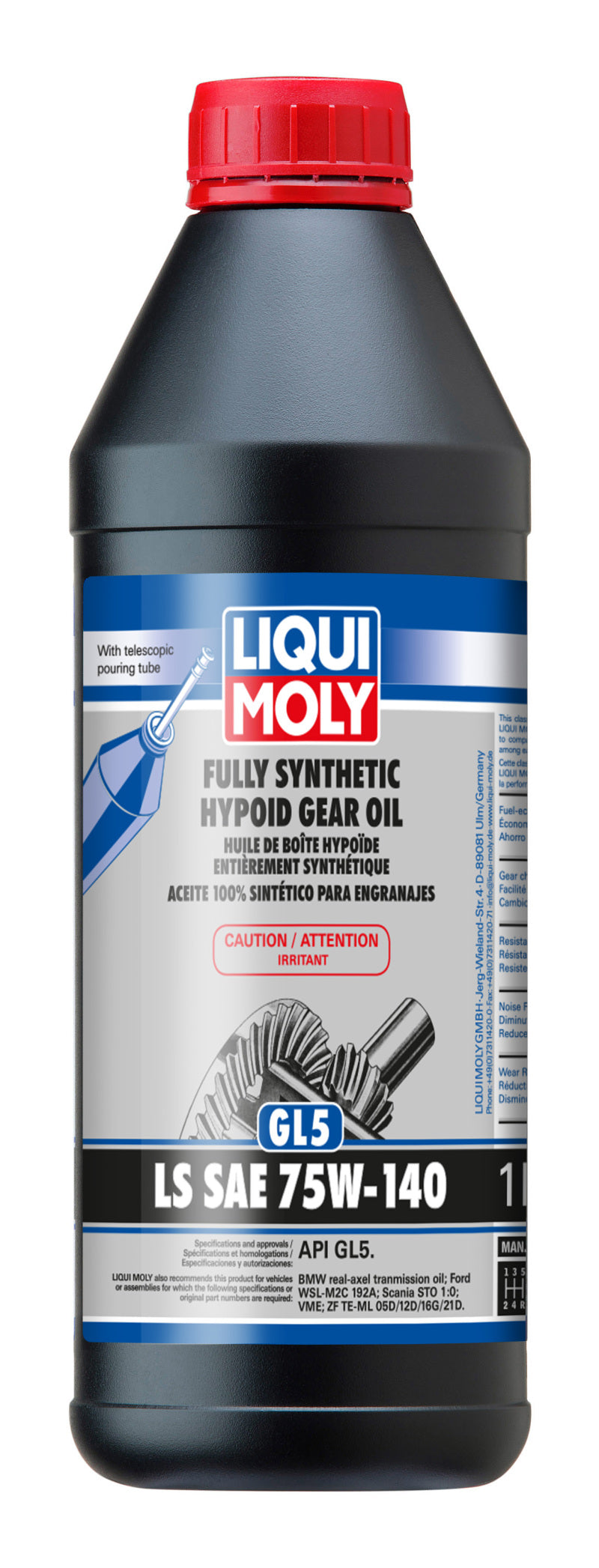 LIQUI MOLY 1L Fully Synthetic Hypoid Gear Oil (GL5) LS SAE 75W140 LIQUI MOLY