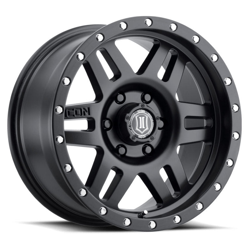 ICON Six Speed 17x8.5 6x5.5 25mm Offset 5.75in BS 108.1mm Bore Satin Black Wheel - eliteracefab.com