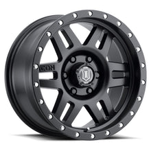 Load image into Gallery viewer, ICON Six Speed 17x8.5 6x5.5 25mm Offset 5.75in BS 108.1mm Bore Satin Black Wheel - eliteracefab.com