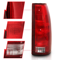 ANZO 1988-1999 Chevy C1500 Taillight Red/Clear Lens w/ Circuit Board(OE Replacement) - eliteracefab.com