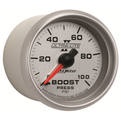 Autometer Ultra-Lite II 52mm 0-100 PSI Mechanical Boost Gauge 4906