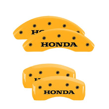 Load image into Gallery viewer, MGP 4 Caliper Covers Engraved Front &amp; Rear i-Vtec Yellow finish black ch MGP