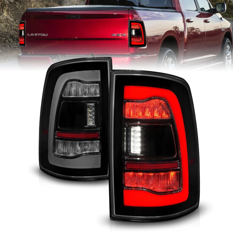 ANZO DODGE RAM 1500 09-18 / 2500/3500 10-18 LED TAIL LIGHTS BLACK SMOKE LENS W/ SEQUENTIAL SIGNAL (FOR ALL MODELS) - 311470