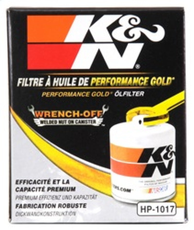 K&N 3.74inch / 2.98 OD Performance Gold Oil Filter - eliteracefab.com